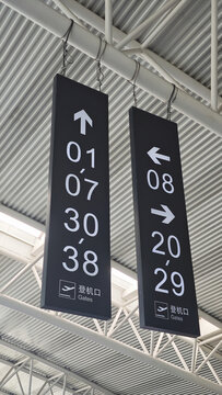 機(jī)場登機(jī)口指示牌