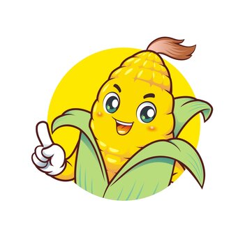 卡通可愛玉米講解頭像矢量圖