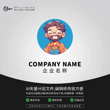 型男孩學生青少年帥哥LOGO