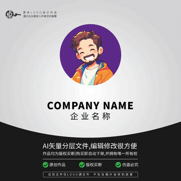 帥哥型男孩學(xué)生青少年LOGO