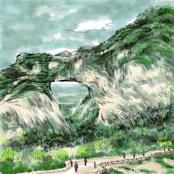 南太行景點(diǎn)山石速寫(xiě)鋼筆寫(xiě)生
