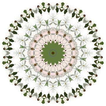 圓形古典花紋圖案