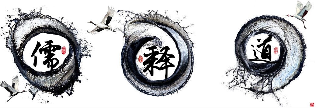 水墨儒釋道傳統(tǒng)文化
