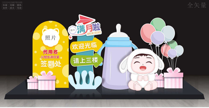 寶寶宴美陳迎賓導向牌