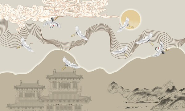 樓閣山水畫(huà)
