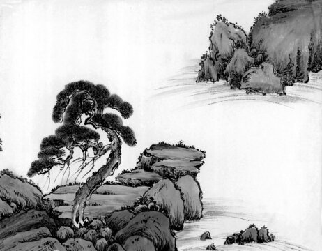 山水畫水墨畫