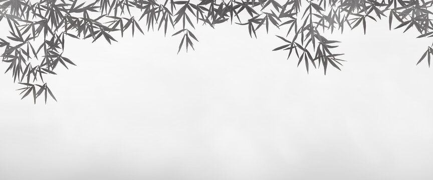 水墨竹葉