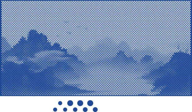 創(chuàng)意水墨山?jīng)_孔板