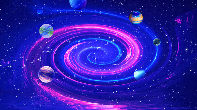 銀河系星球星空太空宇宙背景墻