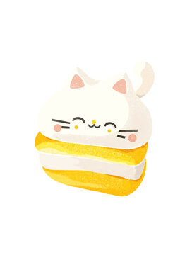 蛋糕手繪插畫