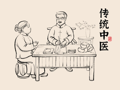 中醫(yī)插畫