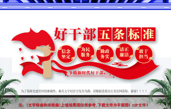 好干部五條標準黨支部文化墻