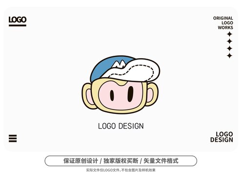 原創(chuàng)卡通帽子猴logo
