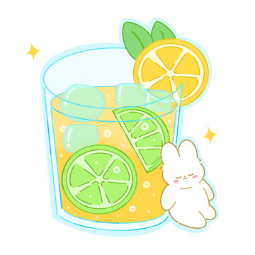 夏日冰飲插畫