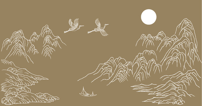 山水線稿