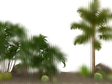 植物朦朧玻璃