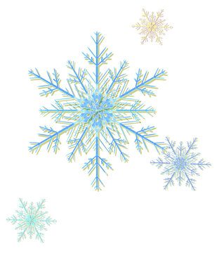 雪花素材手繪雪花