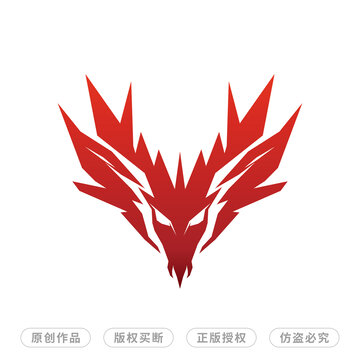 扁平風(fēng)格龍頭logo