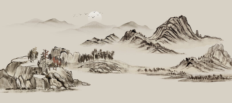 國畫山水圖