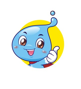 卡通可愛水滴精靈點贊頭像矢量圖