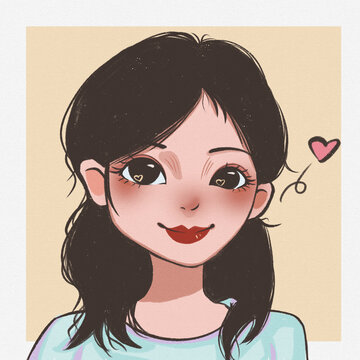 卡通小女孩頭像