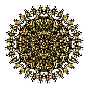 圓形金色花紋