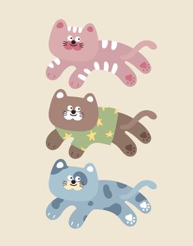萌趣小貓插畫圖案