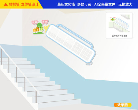 母嬰護(hù)理樓梯文化墻