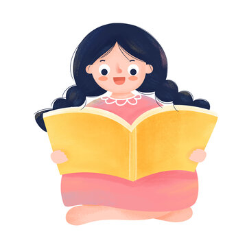 看書的小女孩