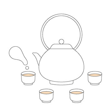 茶壺茶杯矢量插畫