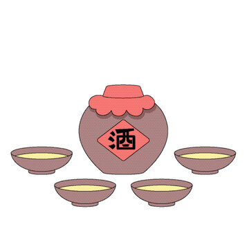 酒矢量插畫
