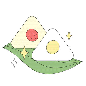 兩個粽子矢量插畫