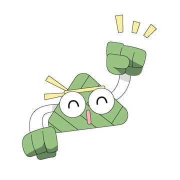 擬人粽子矢量插畫