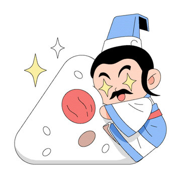 屈原吃粽子矢量插畫