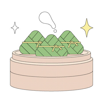 三個粽子矢量插畫