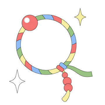 五色絲線矢量插畫