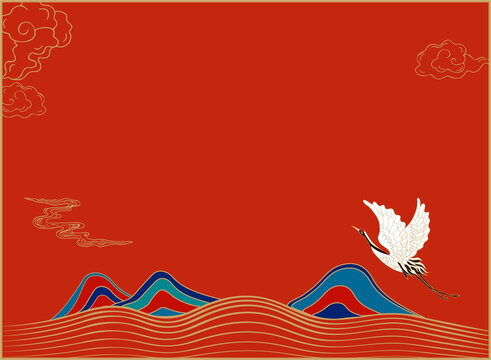 國潮背景插畫