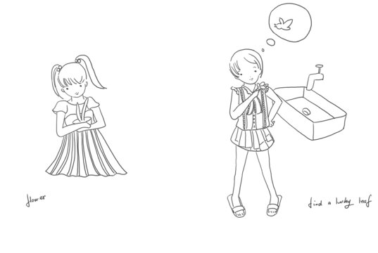 手繪漫畫插畫種花