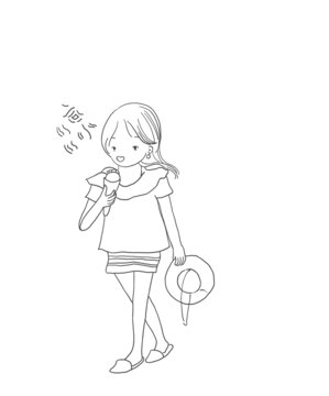 手繪漫畫插畫吃了棒冰就涼了