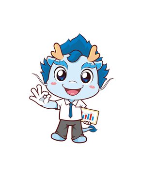 卡通可愛小龍商務(wù)經(jīng)理OK形象