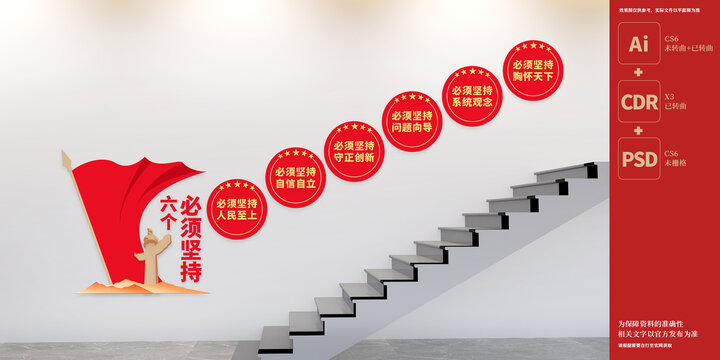六個必須堅持樓梯文化墻