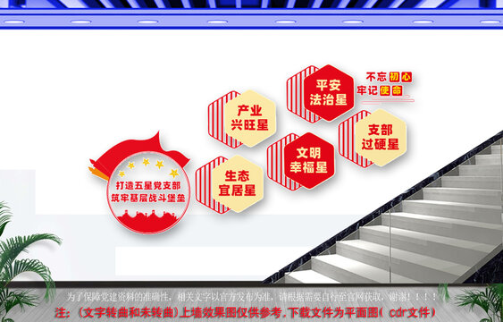 五星黨支部樓梯文化墻