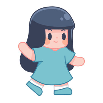 可愛的小女孩矢量元素
