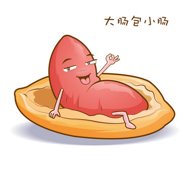 大腸包小腸卡通