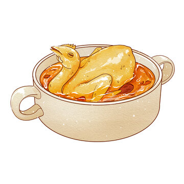 中國(guó)傳統(tǒng)美食江蘇菜清燉雞孚