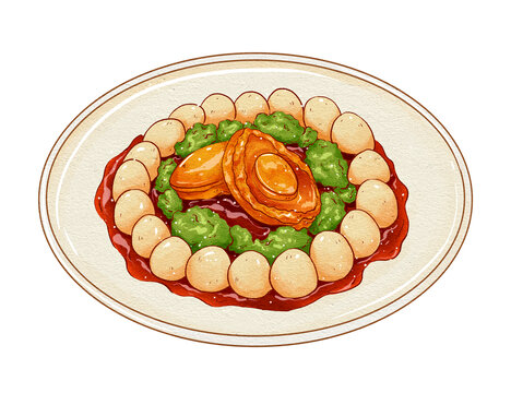 中國傳統(tǒng)美食閩菜翡翠珍珠鮑