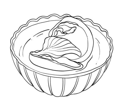 中國傳統(tǒng)美食閩菜雞湯氽海蚌線稿
