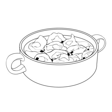 中國傳統(tǒng)美食閩菜肉燕線稿