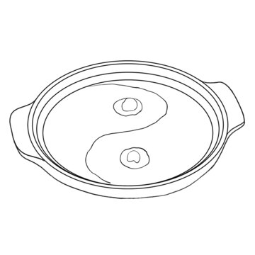 中國傳統(tǒng)美食閩菜太極芋泥線稿