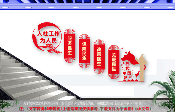 人社局樓梯文化墻